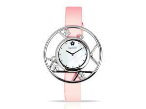 Ingenuity Women's NCT0006-As_P Silver-Tone Watch Interchangeable Pink Leather Straps - Plum Blossom Ingenuity Women's NCT0006-As_P Silver-Tone Watch Interchangeable Pink Leather Straps - Plum Blossom