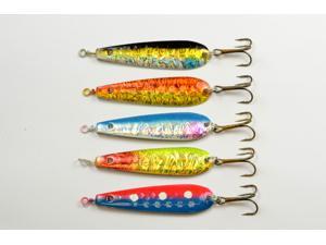 Akuna Pack of 5 2.75" Holographic Trolling Spoon Fishing Lure Tackle Akuna Pack of 5 2.75" Holographic Trolling Spoon Fishing Lure Tackle