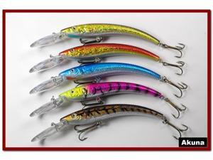 Akuna Pack of 5 Hypnotizer 5.9" Deep Diving Pike Bass Fishing Lure Bait B Akuna Pack of 5 Hypnotizer 5.9" Deep Diving Pike Bass Fishing Lure Bait B