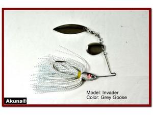 Akuna Invader Willow/Colorado Twin Blades Spinnerbait, various sizes and colors Akuna Invader Willow/Colorado Twin Blades Spinnerbait, various sizes and colors