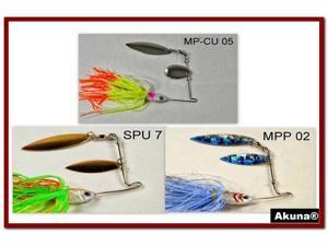Akuna Pack of 3 Spinnerbait Lures for Bass fishing in each of the 50 states Akuna Pack of 3 Spinnerbait Lures for Bass fishing in each of the 50 states