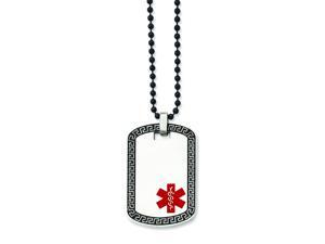 Genuine Chisel (TM) Necklace. Stainless Steel Dog Tag w/Greek Key Edge Medical Pendant 30in Necklace. 100% Satisfaction Guaranteed. Genuine Chisel (TM) Necklace. Stainless Steel Dog Tag w/Greek Key Edge Medical Pendant 30in Necklace. 100% Satisfaction Guaranteed.
