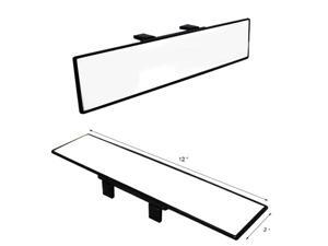 JDM AA2007 Universal Fit 300mm 12" Wide Flat Clip On Car Rearview Mirror JDM AA2007 Universal Fit 300mm 12" Wide Flat Clip On Car Rearview Mirror