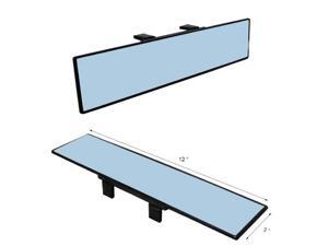 JDM 300mm Wide Anti-Glare Blue Tint Flat Clip On Rear View Mirror - Fit All Car JDM 300mm Wide Anti-Glare Blue Tint Flat Clip On Rear View Mirror - Fit All Car