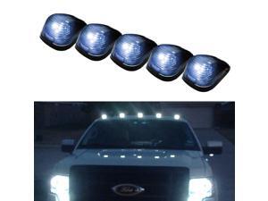 Black Smoked Cab Roof Top Marker Running Lamps w/ Xenon White LED Light Bulbs For Truck Pickup 4x4 SUV - 5pcs Black Smoked Cab Roof Top Marker Running Lamps w/ Xenon White LED Light Bulbs For Truck Pickup 4x4 SUV - 5pcs