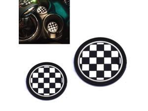 (2) 73mm Black/White Checkered Checkerboard Pattern Soft Silicone Cup Holder Coasters For MINI Cooper R55 R56 R57 R58 R59 Front Cup Holders (2) 73mm Black/White Checkered Checkerboard Pattern Soft Silicone Cup Holder Coasters For MINI Cooper R55 R56 R57 R58 R59 Front Cup Holders