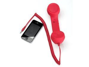3.5mm Mic/Speaker Retro Style Handset With Volume Remote Control for iPhone,Red 3.5mm Mic/Speaker Retro Style Handset With Volume Remote Control for iPhone,Red