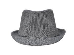 Vintage Style Zig Zag Print Men Ladies Autumn Wool Fedora Hat, Black/Charcoal Vintage Style Zig Zag Print Men Ladies Autumn Wool Fedora Hat, Black/Charcoal
