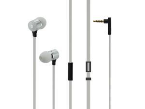 3.5mm In-ear Earphones Headphone Noise Isolated Earbud Low Bass with Mic - White 3.5mm In-ear Earphones Headphone Noise Isolated Earbud Low Bass with Mic - White