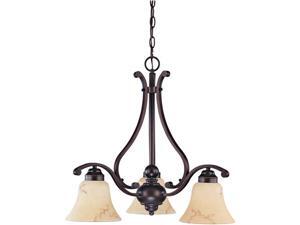 Nuvo Anastasia - 3 Light 23 inch Chandelier w/ Honey Marble Glass Nuvo Anastasia - 3 Light 23 inch Chandelier w/ Honey Marble Glass