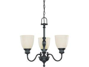 Nuvo Bella - 3 Light Chandelier w/ Biscotti Glass Nuvo Bella - 3 Light Chandelier w/ Biscotti Glass