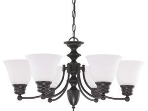 Nuvo Empire - 6 Light 26 inch Chandelier w/ Frosted White Glass Nuvo Empire - 6 Light 26 inch Chandelier w/ Frosted White Glass