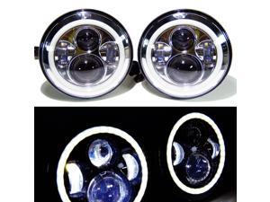 GENSSI 7 Inch LED Round Headlights Halo Angel Eyes DRL w/harness Fits Jeep JK 1997-2015 (Pack of 2) GENSSI 7 Inch LED Round Headlights Halo Angel Eyes DRL w/harness Fits Jeep JK 1997-2015 (Pack of 2)