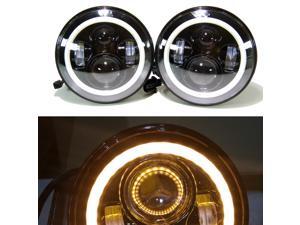 GENSSI 7 Inch LED Round Headlights Halo Angel Eyes DRL w/harness Fits Jeep JK 1997-2015 (Pack of 2) GENSSI 7 Inch LED Round Headlights Halo Angel Eyes DRL w/harness Fits Jeep JK 1997-2015 (Pack of 2)