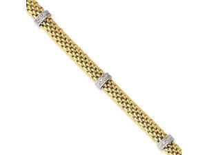 7.25in 7.25mm .05ct Completed Polished Diamond & Mesh Bracelet Length=7.25 7.25in 7.25mm .05ct Completed Polished Diamond & Mesh Bracelet Length=7.25