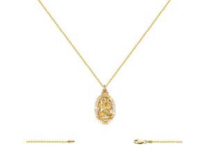 14K Yellow Gold St. Christopher Charm (15x29MM) w/ Cable Chain Necklace 16-24In. 14K Yellow Gold St. Christopher Charm (15x29MM) w/ Cable Chain Necklace 16-24In.