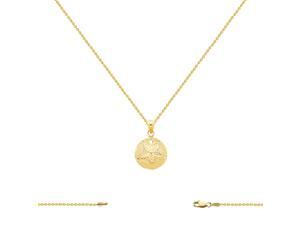 14K Yellow Gold Sand Dollar Charm (16x25MM) with Cable Chain Necklace 16-24 Inch 14K Yellow Gold Sand Dollar Charm (16x25MM) with Cable Chain Necklace 16-24 Inch