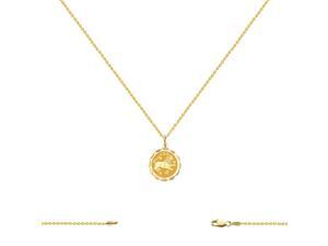 14K Yellow Gold Leo Zodiac Charm (15x22MM) with Cable Chain Necklace 16-24 Inch 14K Yellow Gold Leo Zodiac Charm (15x22MM) with Cable Chain Necklace 16-24 Inch