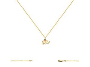 14K Yellow Gold Elephant Charm (13x15MM) with Cable Chain Necklace 16-24 Inch 14K Yellow Gold Elephant Charm (13x15MM) with Cable Chain Necklace 16-24 Inch