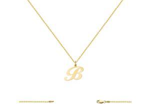 14K Yellow Gold Script Initial B Charm (20x20MM) & Cable Chain Necklace 16-24In. 14K Yellow Gold Script Initial B Charm (20x20MM) & Cable Chain Necklace 16-24In.