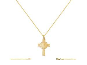 14K Yellow Gold Celtic Cross Charm (21x37MM) with Cable Chain Necklace 16-24 In. 14K Yellow Gold Celtic Cross Charm (21x37MM) with Cable Chain Necklace 16-24 In.