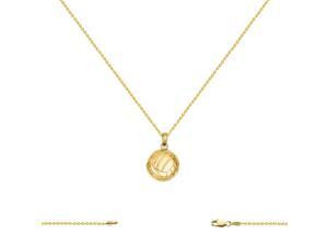 14K Yellow Gold Volleyball Charm (15x23MM) with Cable Chain Necklace 16-24 Inch 14K Yellow Gold Volleyball Charm (15x23MM) with Cable Chain Necklace 16-24 Inch