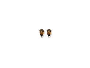 14K White Gold Smoky Quartz Pear Cut Stud Earrings - 0.378cttw 14K White Gold Smoky Quartz Pear Cut Stud Earrings - 0.378cttw