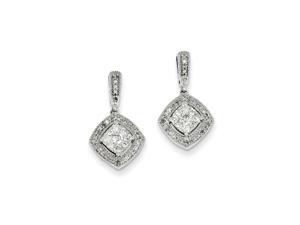 14K White Gold Fancy Square Clusters Diamond Dangle Earrings - 0.45cttw (J,I1) 14K White Gold Fancy Square Clusters Diamond Dangle Earrings - 0.45cttw (J,I1)