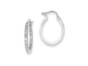 14K White Gold Single Oval - Inside Out Diamond Hoop Earrings - 0.279cttw (J,I1) 14K White Gold Single Oval - Inside Out Diamond Hoop Earrings - 0.279cttw (J,I1)