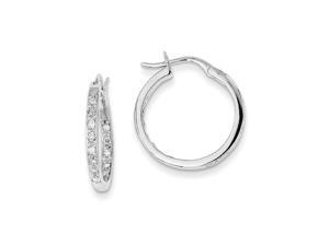 14K White Gold Single Round - Inside Out Diamond Hoop Earrings - 0.28cttw (J,I1) 14K White Gold Single Round - Inside Out Diamond Hoop Earrings - 0.28cttw (J,I1)