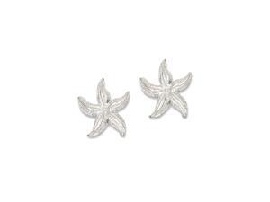 14K White Gold Polished Starfish Stud Earrings - 13x13MM 1.77Grams 14K White Gold Polished Starfish Stud Earrings - 13x13MM 1.77Grams