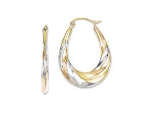 10K Yellow Gold Scalloped Hoop Earrings - 20x27MM 0.94Grams 10K Yellow Gold Scalloped Hoop Earrings - 20x27MM 0.94Grams