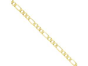 14K Yellow Gold 8.7mm wide Polished Solid Figaro Chain Bracelet 14K Yellow Gold 8.7mm wide Polished Solid Figaro Chain Bracelet