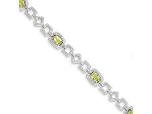 925 Sterling Silver Peridot and Diamond Cushion Cut Bracelet - 2.88cttw 925 Sterling Silver Peridot and Diamond Cushion Cut Bracelet - 2.88cttw