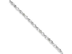 925 Sterling Silver Fancy Infinity Diamond Bracelet - 0.045cttw 925 Sterling Silver Fancy Infinity Diamond Bracelet - 0.045cttw