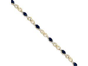 14K Yellow Gold Fancy X and O Blue Sapphire and Diamond Bracelet- 3.16 Grams 14K Yellow Gold Fancy X and O Blue Sapphire and Diamond Bracelet- 3.16 Grams