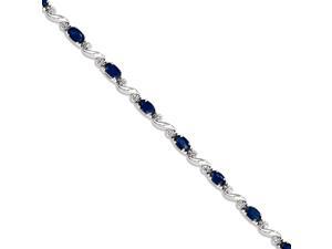 14K White Gold Oval Shape Blue Sapphire and Diamond Bracelet- 6.72 Grams 14K White Gold Oval Shape Blue Sapphire and Diamond Bracelet- 6.72 Grams