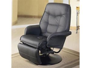 Leatherette Black Cushion Recliner by Coaster Furniture Leatherette Black Cushion Recliner by Coaster Furniture