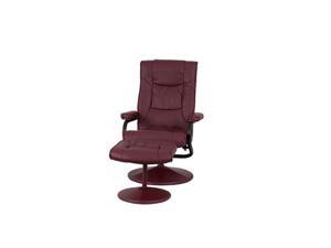 Contemporary Burgundy Leather Recliner and Ottoman with Leather Wrapped Base By Flash Furniture Contemporary Burgundy Leather Recliner and Ottoman with Leather Wrapped Base By Flash Furniture