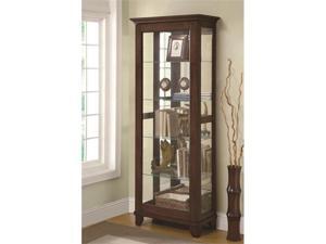 5 Shelf Curio Cabinet with Mirrored Back Can Lighting by Coaster 5 Shelf Curio Cabinet with Mirrored Back Can Lighting by Coaster