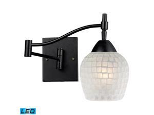 Elk Celina 1-Light Swingarm Sconce Dark Rust and White Glass - 10151-1DR-WHT-LED Elk Celina 1-Light Swingarm Sconce Dark Rust and White Glass - 10151-1DR-WHT-LED