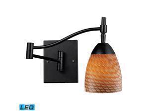 Elk Celina 1-Light Swingarm Sconce in Dark Rust and Coco Glass - 10151-1DR-C-LED Elk Celina 1-Light Swingarm Sconce in Dark Rust and Coco Glass - 10151-1DR-C-LED