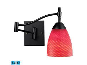 Elk Celina 1-Light Swingarm Dark Rust and Scarlet Red Glass - 10151-1DR-SC-LED Elk Celina 1-Light Swingarm Dark Rust and Scarlet Red Glass - 10151-1DR-SC-LED