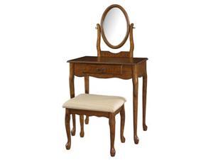 Powell Woodland Oak Vanity, Mirror & Bench - 604-510 Powell Woodland Oak Vanity, Mirror & Bench - 604-510