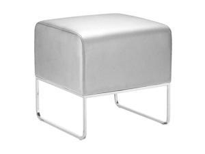 Zuo Modern Plush Ottoman Silver - 103008 Zuo Modern Plush Ottoman Silver - 103008