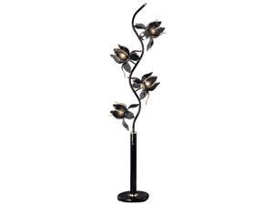 ORE International 73"H Black Floor Lamp, Black & Gold - K-9334KA ORE International 73"H Black Floor Lamp, Black & Gold - K-9334KA