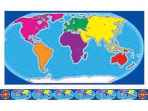 BORDERS W/ CORNERS WORLD MAP & BORDERS W/ CORNERS WORLD MAP &
