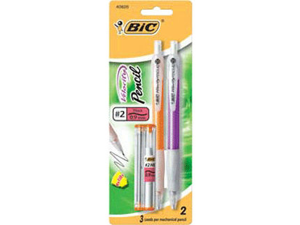 BIC MVP21 Velocity Mechanical Pencil #2 Pencil Grade - 0.9 mm Lead Size - Assorted Barrel - 2 / Pack BIC MVP21 Velocity Mechanical Pencil #2 Pencil Grade - 0.9 mm Lead Size - Assorted Barrel - 2 / Pack