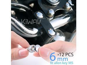 KiWAV motorcycle round bolt cap screw cover plug chrome for 6mm thread allen head bolts, ie M5 allen key KiWAV motorcycle round bolt cap screw cover plug chrome for 6mm thread allen head bolts, ie M5 allen key