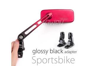 red black mirrors aluminum cnc with glossy black adapter for sport bike red black mirrors aluminum cnc with glossy black adapter for sport bike